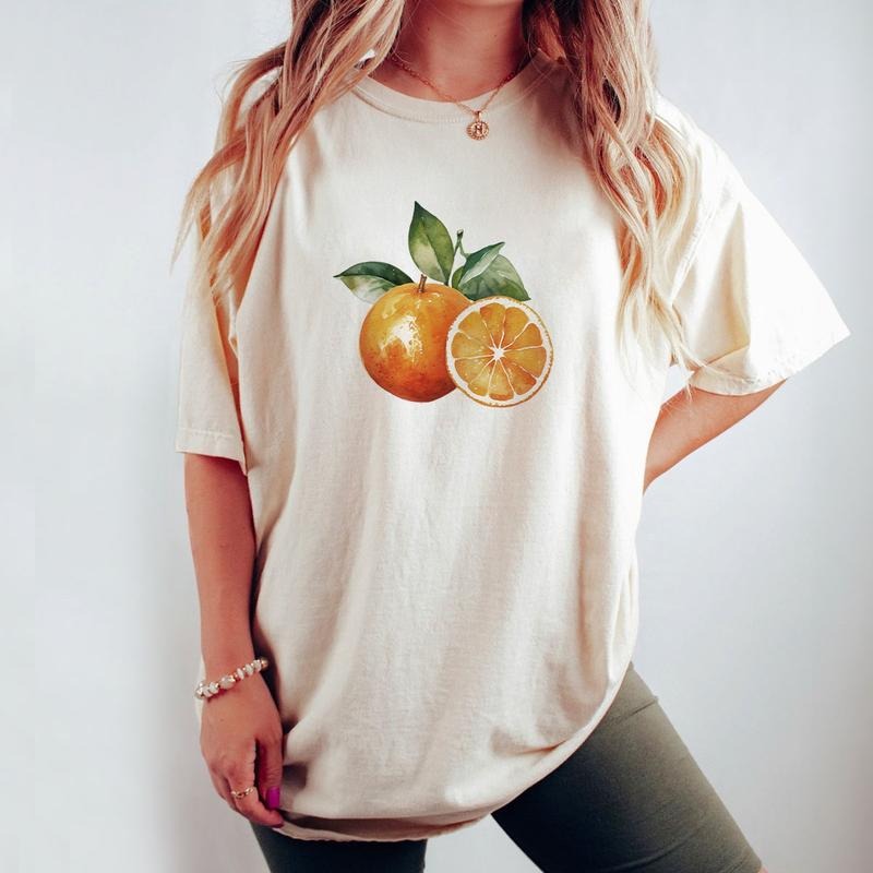 Vintage Fruit Orange Shirt, Art Graphic Tee, Fruit Shirt, Pastel Drawing Oranges Shirt, Foodie Gift Vintage Graphic Fruit...