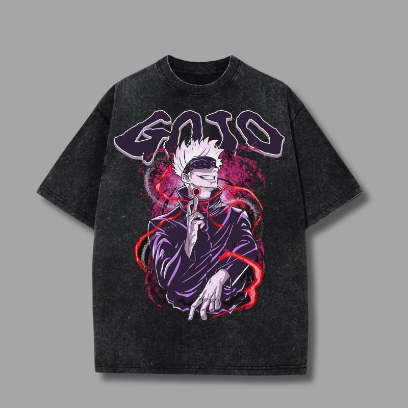 Vintage Gojo Heavy Washed Shirt, Anime Tee, JJK Shirt, Birthday Gift Cotton Menswear Hoodie, Sweatshirt | TeeBloomCo.com