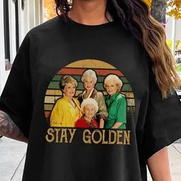 Vintage Golden Girls Stay Golden T Shirt Blanche Devereaux Dorothy Zbornak Sophia Petrillo Rose Nylund Lovers Tshirt...