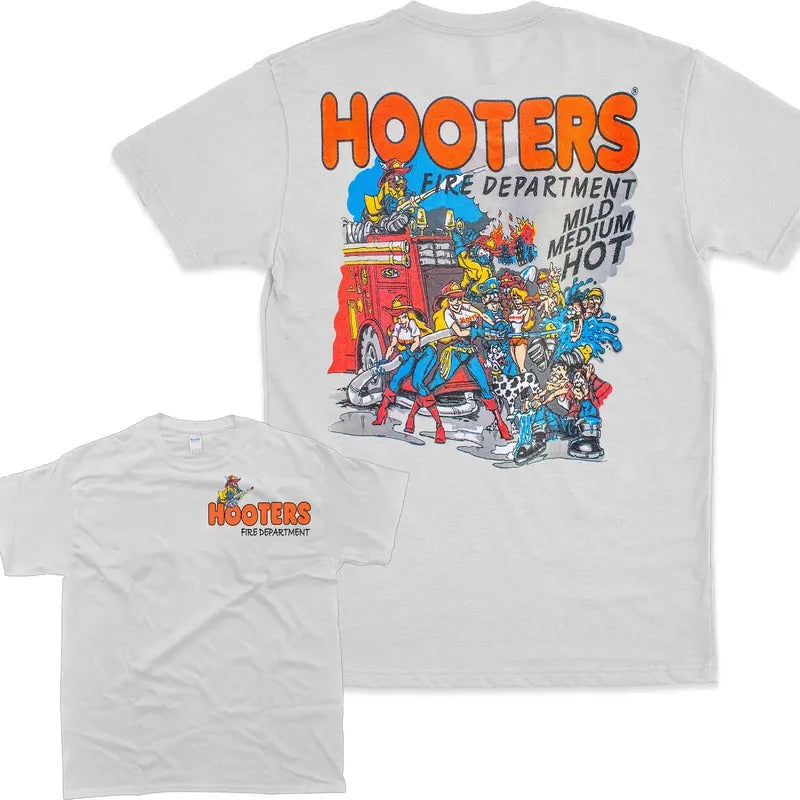 Vintage Hooters Fire Department T-Shirt, Shirt For Womens, Mens 2 Sided T-Shirt Hoodie, Sweatshirt | TeeBloomCo.com
