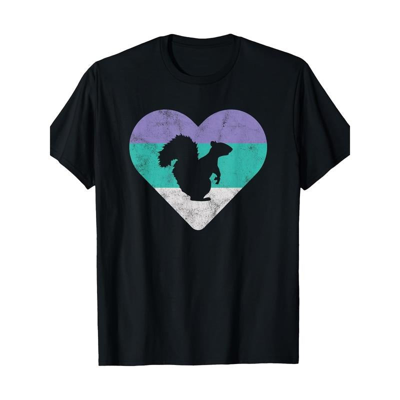Vintage-Inspired Squirrel Graphic T-Shirt, 100% Cotton, Fabric Weight, Basic Crew Neck, Regular Fit, Short Sleeve,...