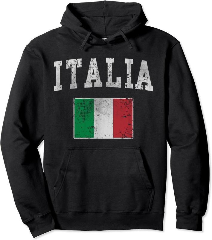 Vintage Italia Italian Flag Italy Italiano Hoodie | Unisex Hooded Sweatshirt | FAST SHIPPING T-Shirts | TeeBloomCo.com