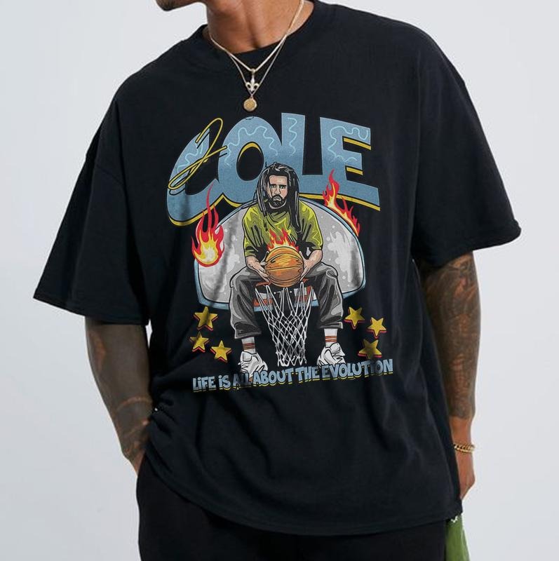 Vintage J Cole Life Is All About The Evolution T-shirt Streetwear Man Menswear Top Hoodie, Sweatshirt | TeeBloomCo.com