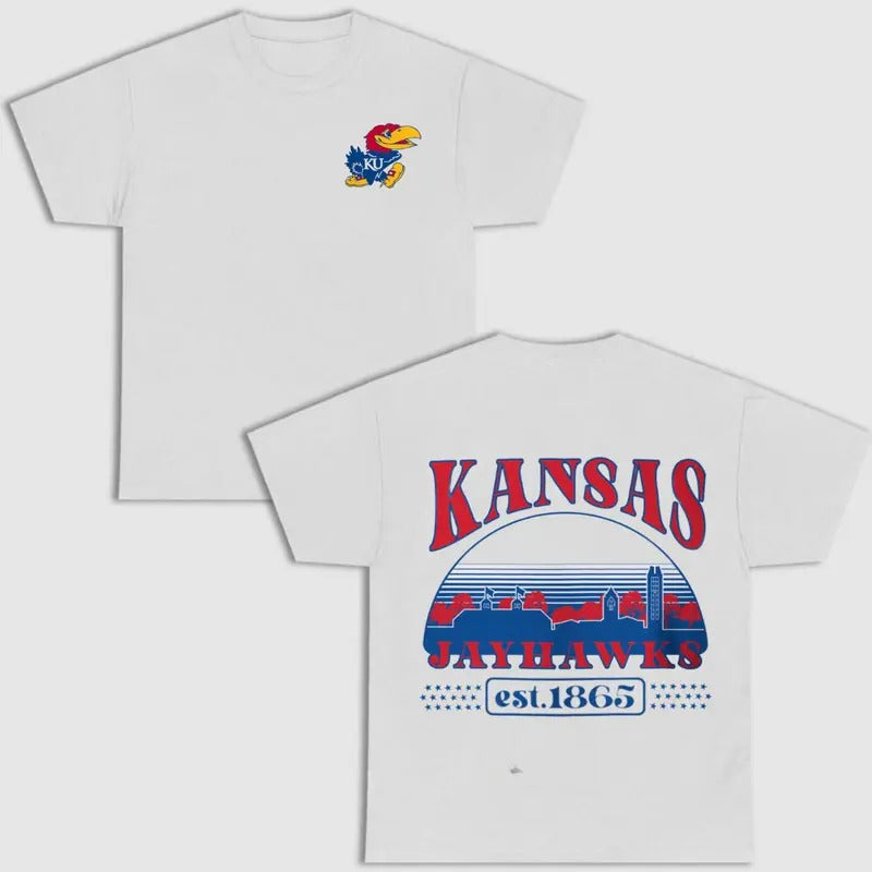 Vintage Kansas Jayhawks Football 2 Side T-shirt, NCAA Shirt, Vintage Football Shirt Top Classic Menswear Hoodie, Sweatshirt