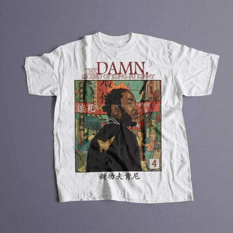 Vintage Kendrick Lamar DAMN Album T-shirt Menswear Top Hoodie, Sweatshirt | TeeBloomCo.com