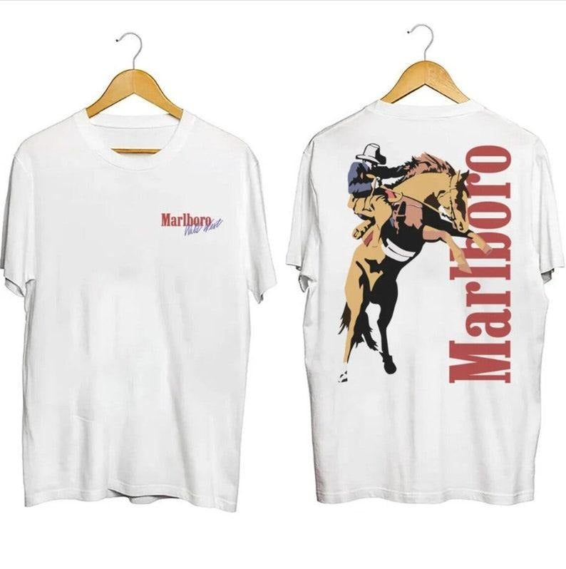 Vintage Marlb0r0 Cowboy Wild West Shirt, Country Music Shirt, Cowboy Shirt, Boho Shirt, Cowboy Rodeo Tshirt, Country...