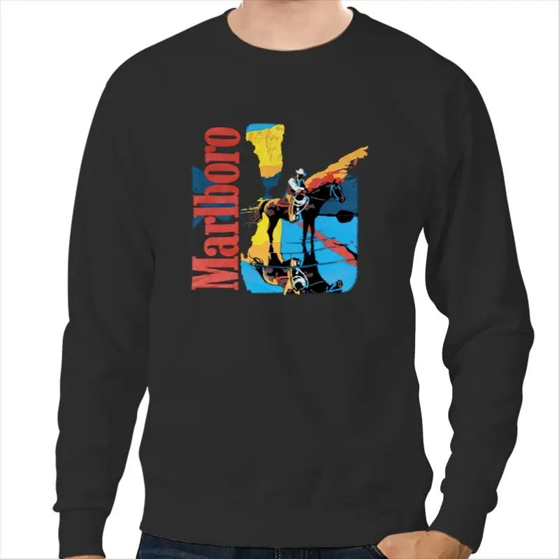 Vintage Marlboro 80s Marlboro Cowboy, VTG 1990s Marlboro Cowboy  T-shirt, sweater and Hoodie Sweatshirt | TeeBloomCo.com