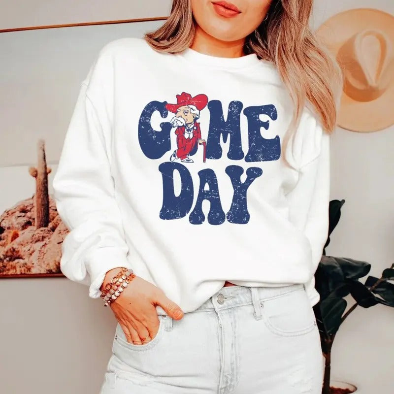 Vintage Mascot Game Day 2 Unisex Sweatshirt For Men, For Women, Ideas For Sport Fans Casual Comfort Sweaters T-Shirts, Hoodie