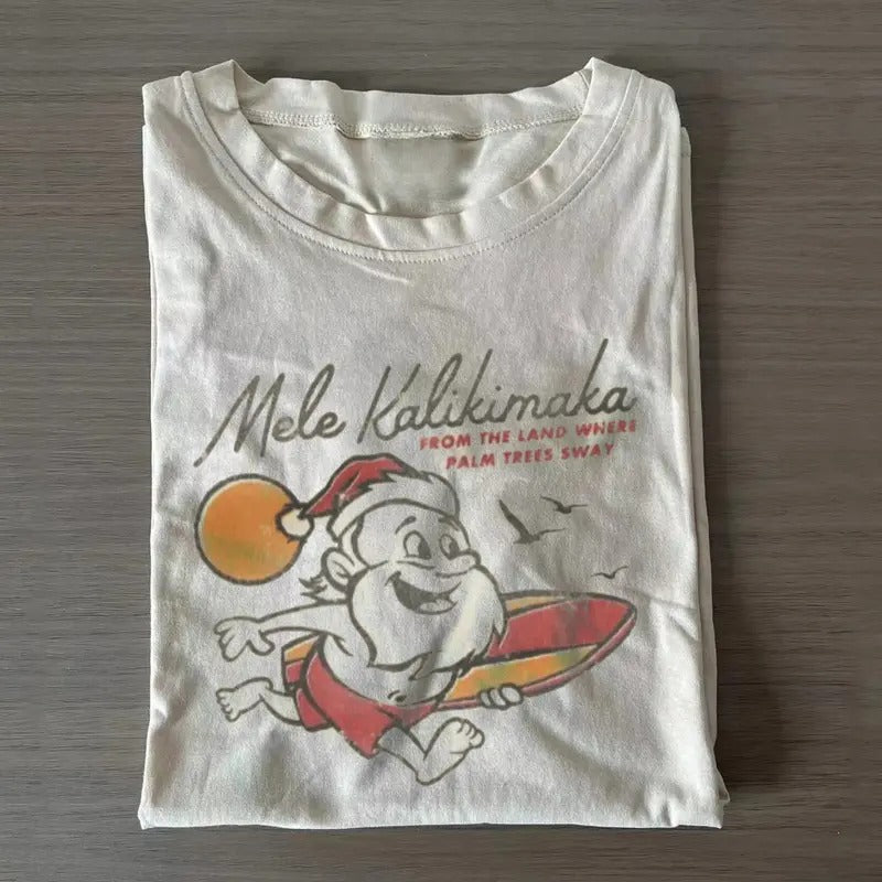 Vintage Mele Kalikimaka Christmas t-shirt, Christmas Sweatshirt,90' Graphic tee Hoodie | TeeBloomCo.com