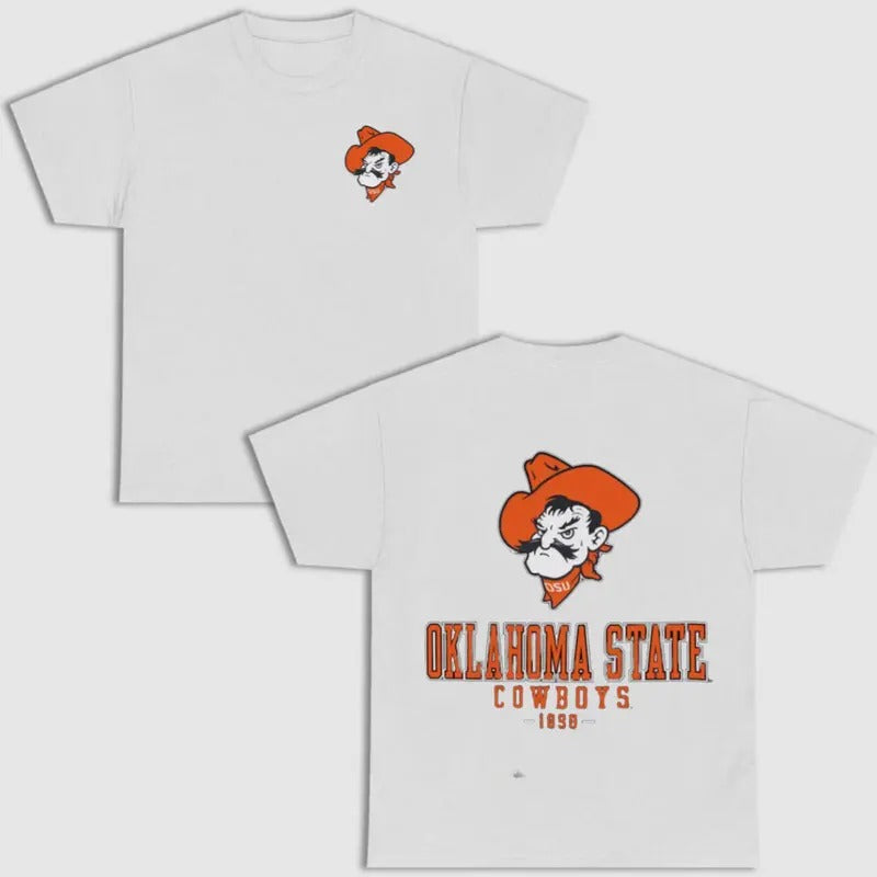 Vintage Men's Champion Black Oklahoma State Cowboys 2 Side T-Shirt, NCAA Tee, Full Color T-Shirt, Unisex T- Shirt, For...
