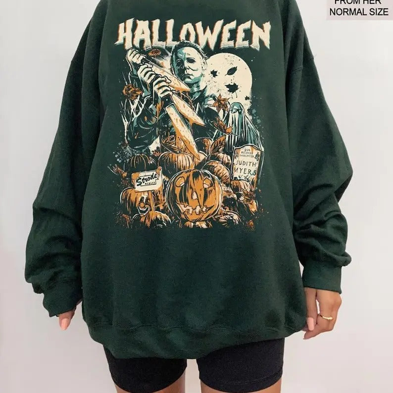 Vintage Michael Myers Halloween Crewneck Sweatshirt, Michael Myers T shirt, Horror Movies Tee, Unisex Tee, Horror...