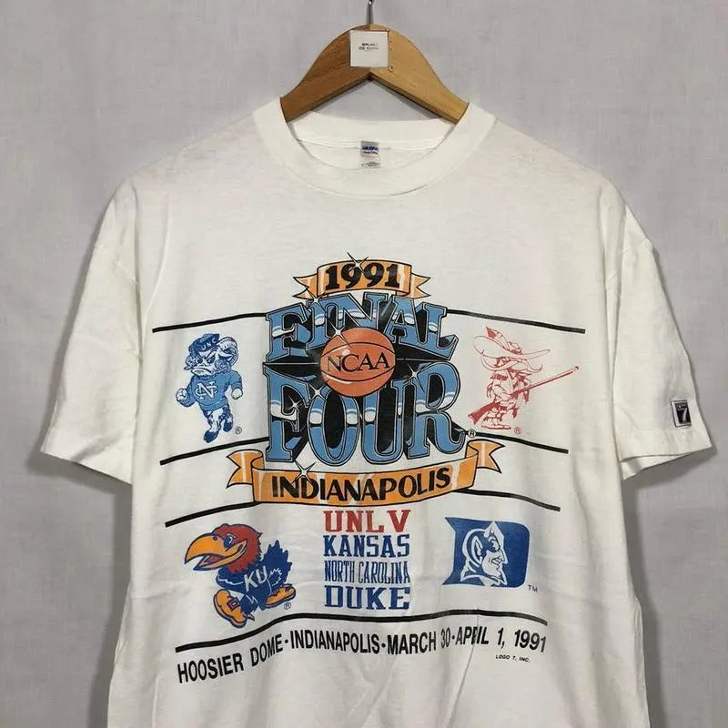 Vintage NCAA 1991s Final Four Indianapolis UNLV Tshirt Shortsleeve Top Hoodie, Sweatshirt | TeeBloomCo.com