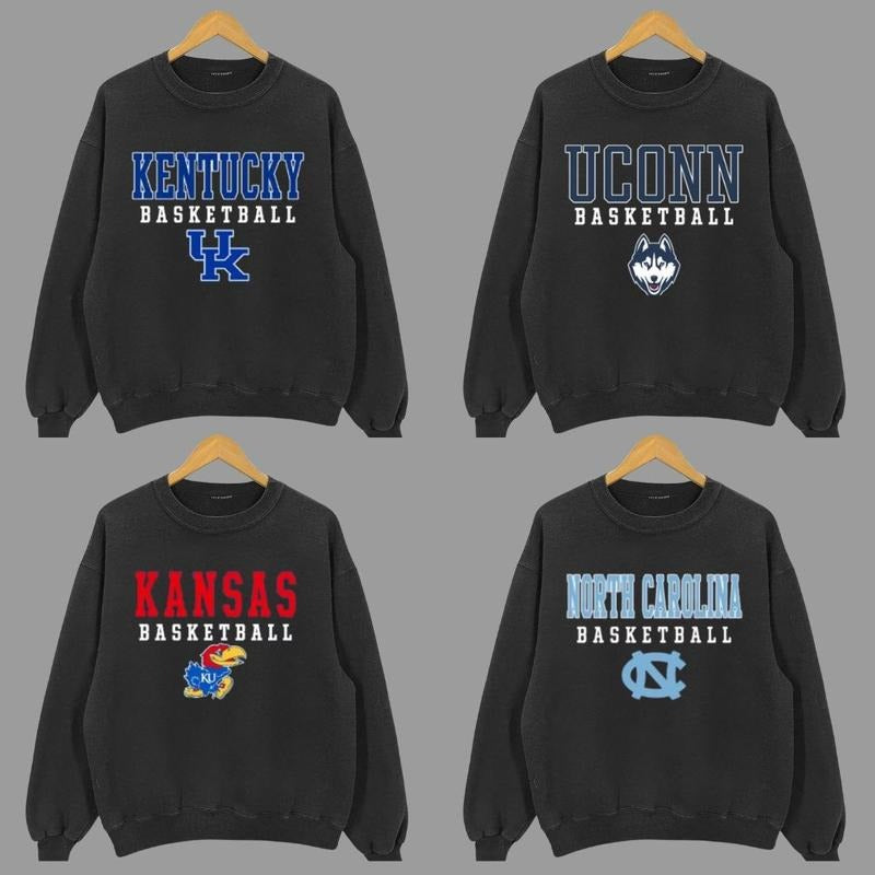 Vintage NCAA College Basketball Sweatshirt Classic Unisex Streetwear Tee 100% Cotton Graphic Crew Neck Short Sleeve...