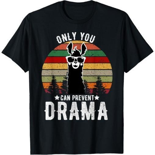 Vintage Only you can prevent drama Llama T-Shirt Made in USA Hoodie, Sweatshirt | TeeBloomCo.com