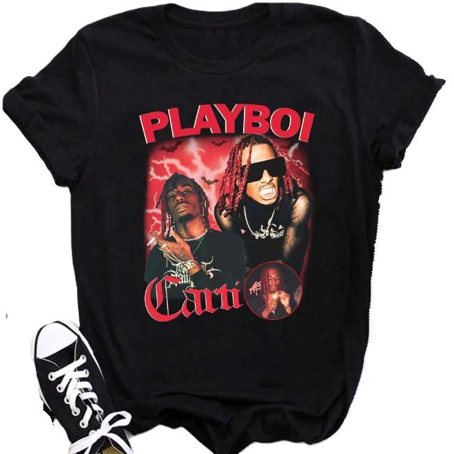 Vintage Pl4yboi C4rti  Rapper Tshirt Black All Size S to 3XL Menswear Top Hoodie, Sweatshirt | TeeBloomCo.com