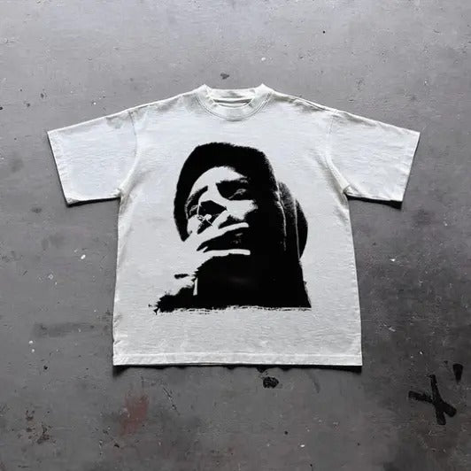 Vintage Portrait Graphic Print Cotton T-Shirt, Y2k Shirt, Unisex T-Shirt, Gift For Men Womenstyle{n002}2 Hoodie, Sweatshirt