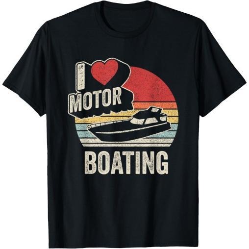 Vintage Retro I Love Motor Boating Funny Boater T-Shirt made in usa Hoodie, Sweatshirt | TeeBloomCo.com