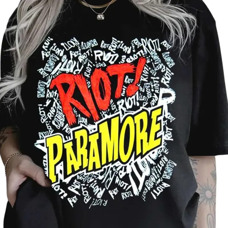 Vintage Riot Paramore Shirt, Rock Band Shirt, Unisex Tshirt, trendy shirt 2024 Hoodie, Sweatshirt | TeeBloomCo.com