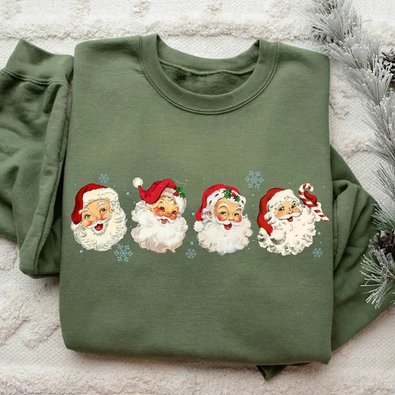Vintage Santa Claus Sweatshirt, Retro Santa Claus T-Shirt, Christmas Santa Claus Sweater, Holiday Season Tee Shirt,...