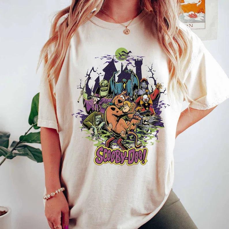 Vintage Scooby Doo Comfort Colors Tshirt, Retro Halloween Movies Shirt, Vintage Halloween Sweatshirt, Spooky Shirt,Gift...