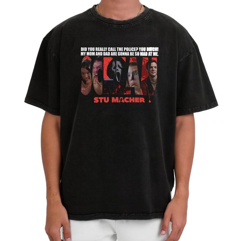 Vintage Scream Horror Stu Macher T-Shirt, Halloween Iconic Movie Inspired, Retro 90s Matthew Lillard Movie, Matthew...