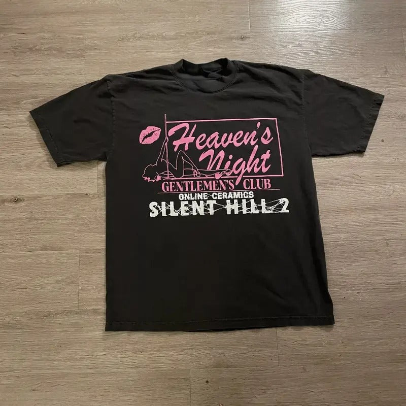 Vintage Silent Hill 2 Online Ceramics Unisex Large Black T Shirt Halloween - graphic tshirt