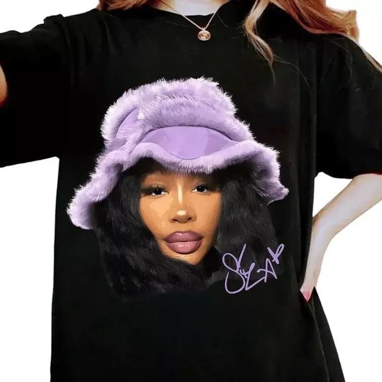 Vintage Sza Purple Tee Black Unisex T-Shirt, unisex cotton Tshirt Streetwear Hoodie, Sweatshirt | TeeBloomCo.com