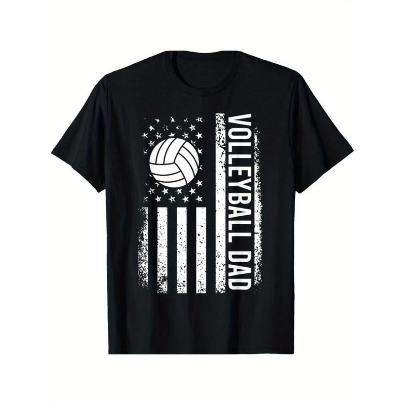 Vintage USA Flag Dad Fathers Day Retro T-Shirt - Daddy Papa Volleyball Made in USA Hoodie, Sweatshirt | TeeBloomCo.com