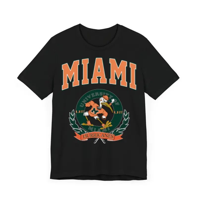 Vintage University Of Miami Football T-Shirt Top Classic Menswear Hoodie, Sweatshirt | TeeBloomCo.com