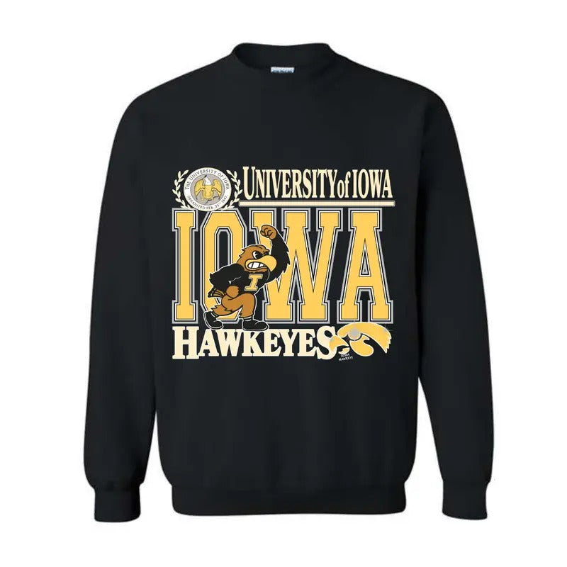 Vintage University of Iowa Hawkeyee Sweatshirt Cotton Topstyle{n002}2 T-Shirts, Hoodie | TeeBloomCo.com