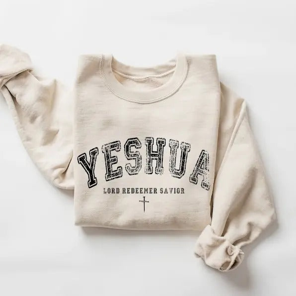 Vintage Yeshua Sweatshirt, Christian Yeshua Sweatshirt, Religious Sweatshirt, Aesthetic Faith Clothing, Jesus Apparel,...