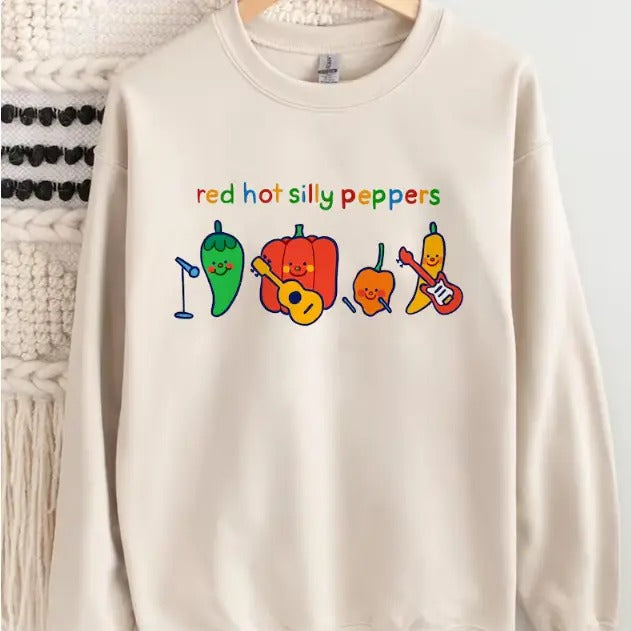 Vintage silly peppers Sweatshirt- unise xSweatshirt -graphic Sweatshirt Menswear Top T-Shirts, Hoodie | TeeBloomCo.com