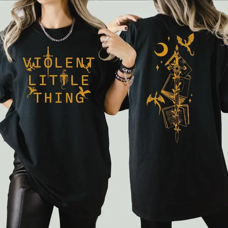 Violent Little Thing 2-Sided Shirt, Fourth Wing Dragon Rider Tee, Riders Quadrant Tee, Comfort Colors Basgiath Shirt...