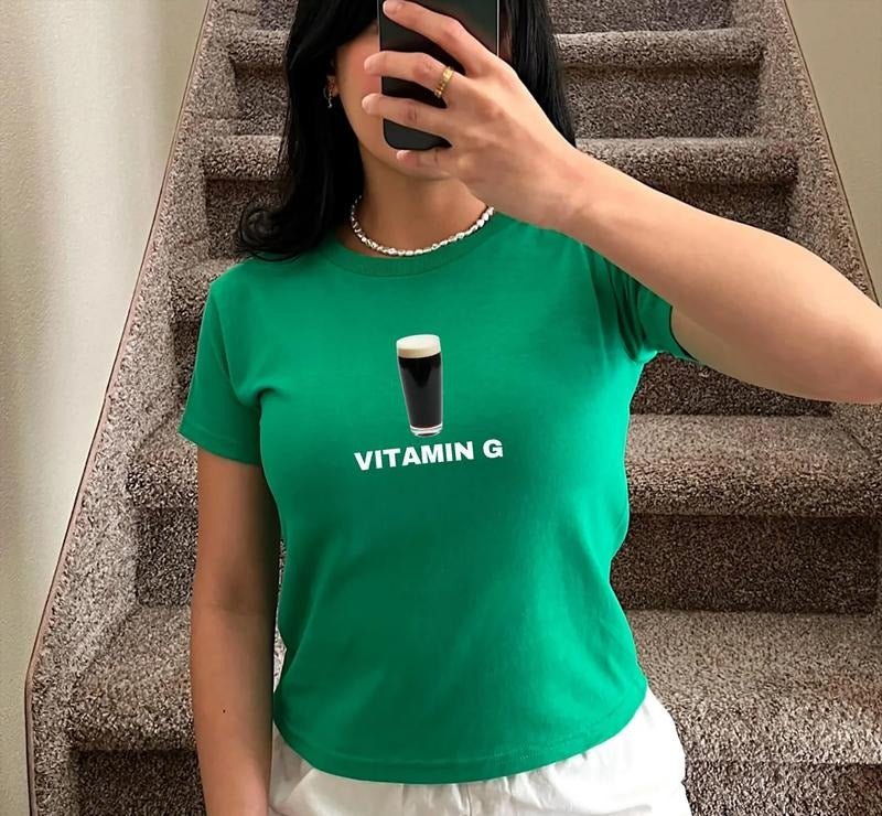 Vitamin G Baby Tee, Funny St Patrick's Day Shirt, Shamrock Lucky Baby Tee, Four Leaf Clover Shirt, St Patrick's Day Baby...