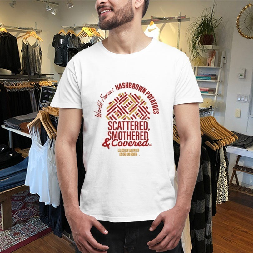 Waffle House World Famous Hashbrown Potatoes Scattered Smothered And Covered T-Shirts