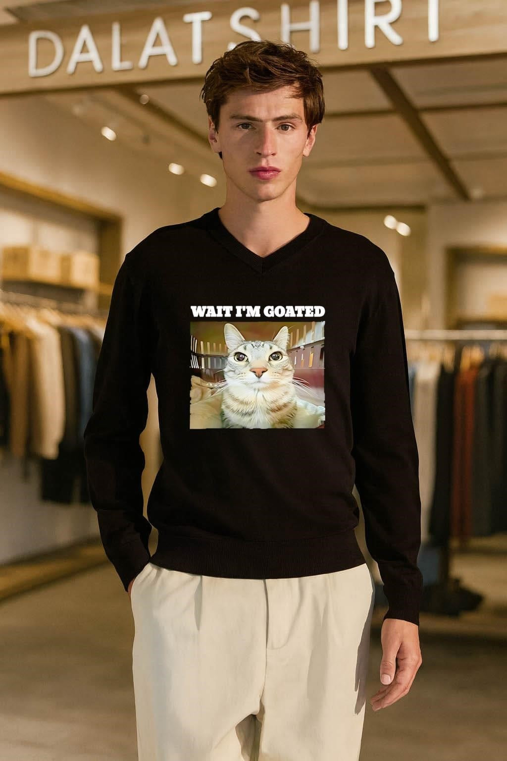 Wait I’m GOATED Funny Tabby Cat Expression shirt