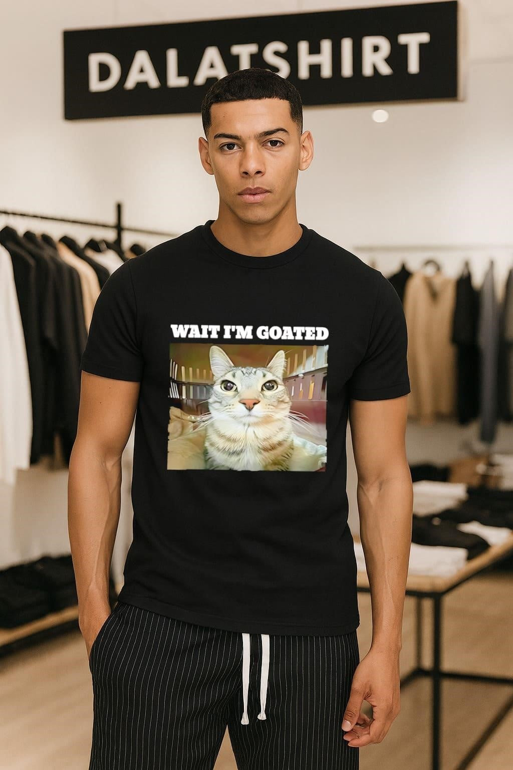 Wait I’m GOATED Funny Tabby Cat Expression shirt