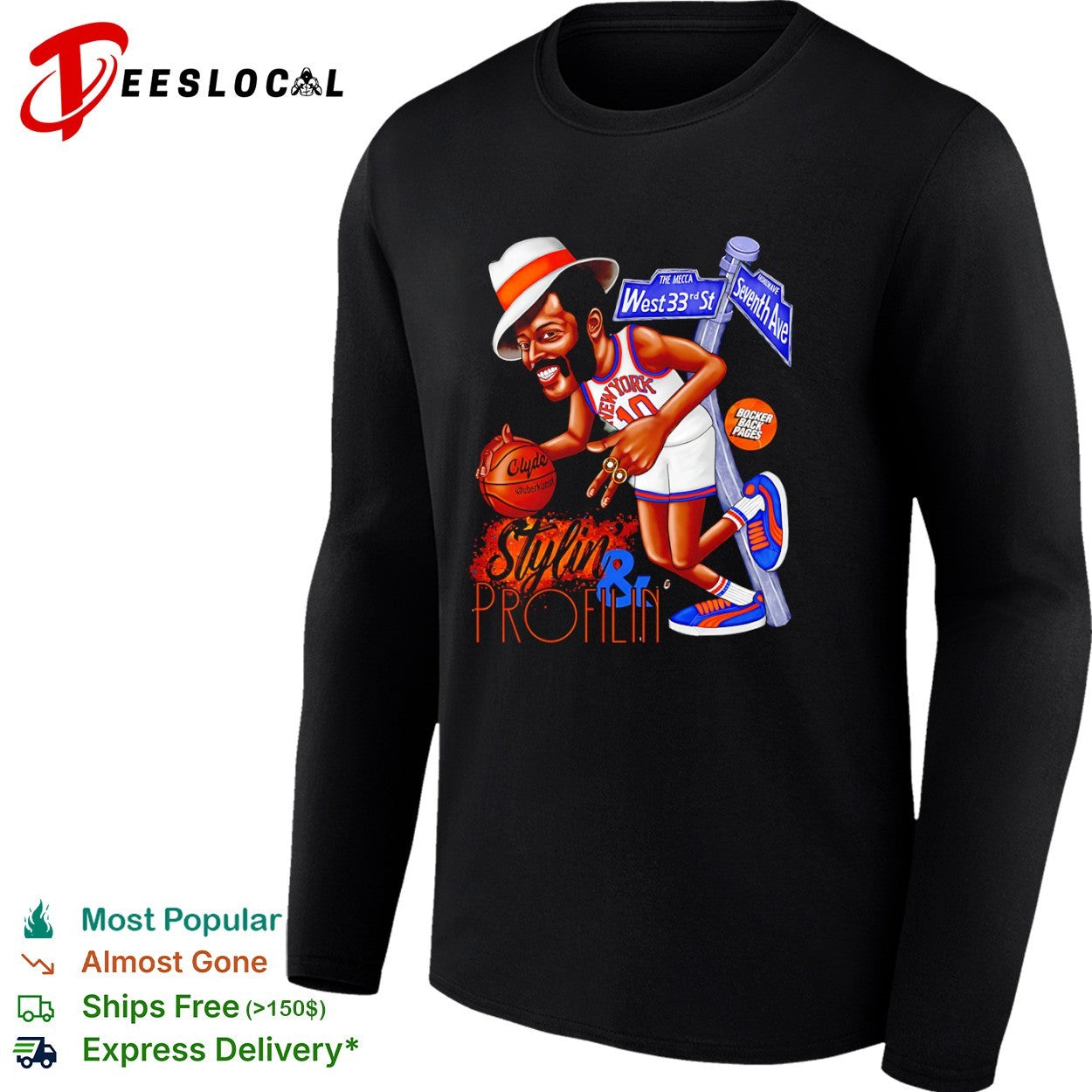 Walt Frazier New York Knicks Stylin and Profilin West shirt