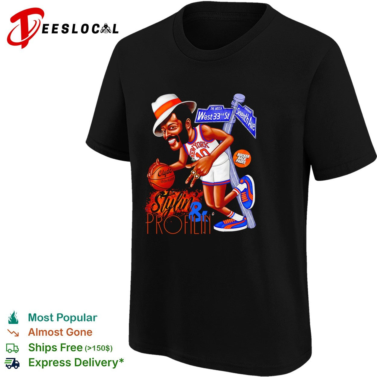 Walt Frazier New York Knicks Stylin and Profilin West shirt