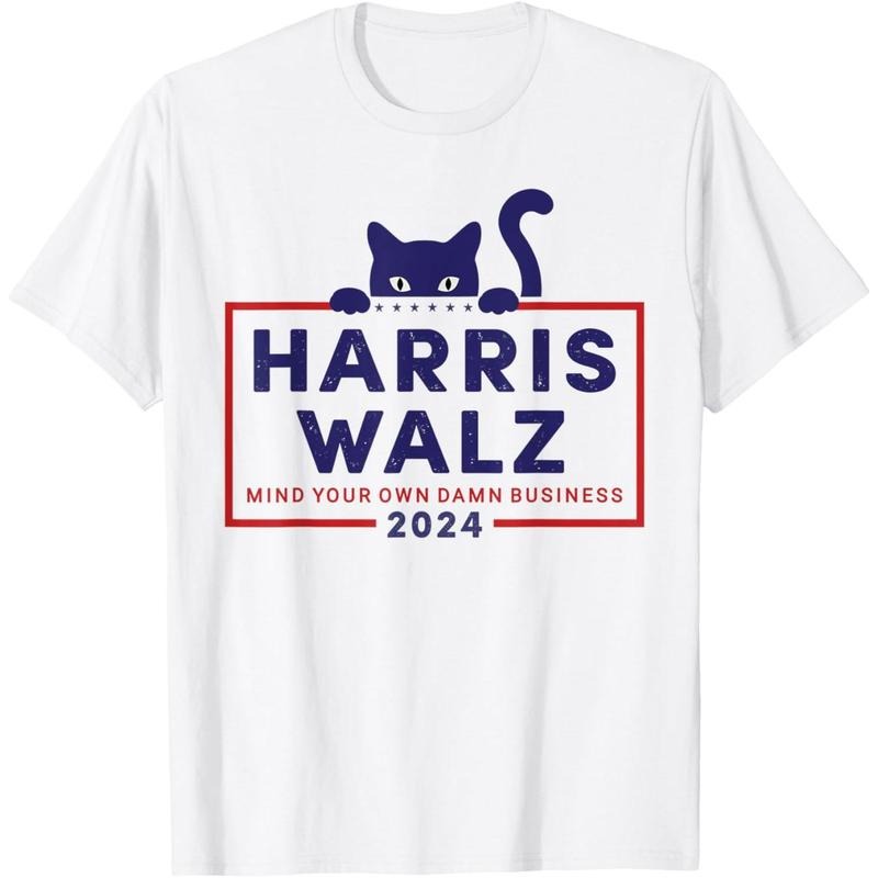Walz Mind Your Own Damn Business Harris Waltz Cat Lady T-Shirt made in usastyle{n002}2 Hoodie, Sweatshirt | TeeBloomCo.com