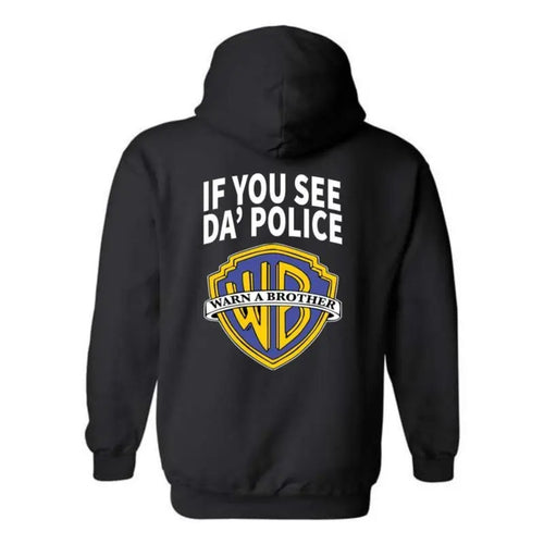 "Warn A Brother" Hoodie - Playful Pop Culture Twist on Iconic Logo Menswear Sweaters T-Shirt Sweatshirt Hoodie