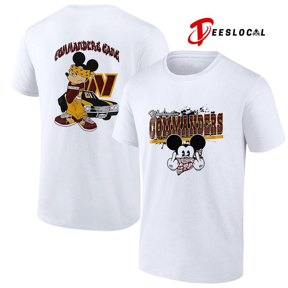 Washington Commanders x Gangsta Mickey Mouse middle finger shirt