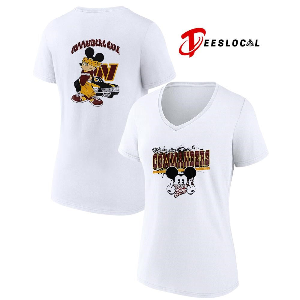 Washington Commanders x Gangsta Mickey Mouse middle finger shirt
