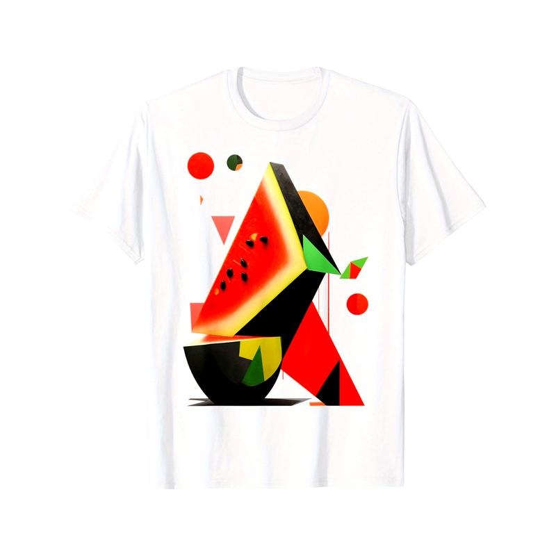 Watermelon Polygon Art Abstract Graphic Watermelon T-Shirt made in usa Hoodie, Sweatshirt | TeeBloomCo.com