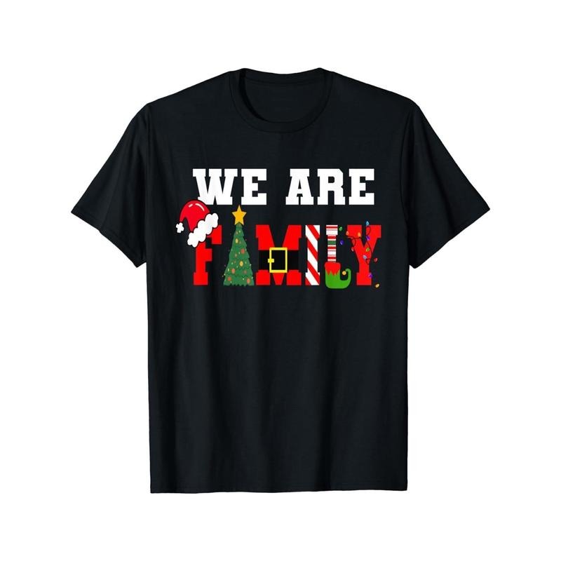 We are Family Christmas Print Men's T-shirt