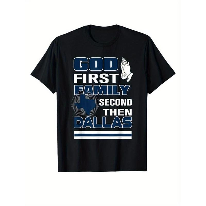 Western Cowboy Print Cotton Top - T-Shirts, Casual Short Sleeve Crew Neck Tee for Outdoor Enthusiasts, Men's Comfortable...