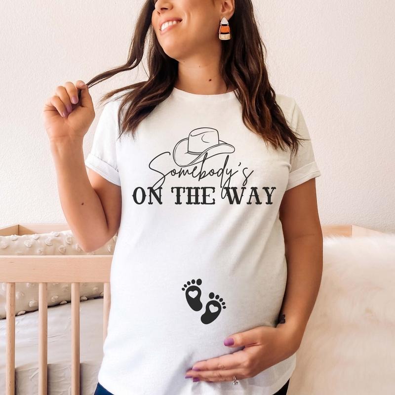 Western Pregnancy Announcement Shirt, Country Theme Baby Shower tshirt, Wild West Gender Reveal t-shirt, Boho Maternity...