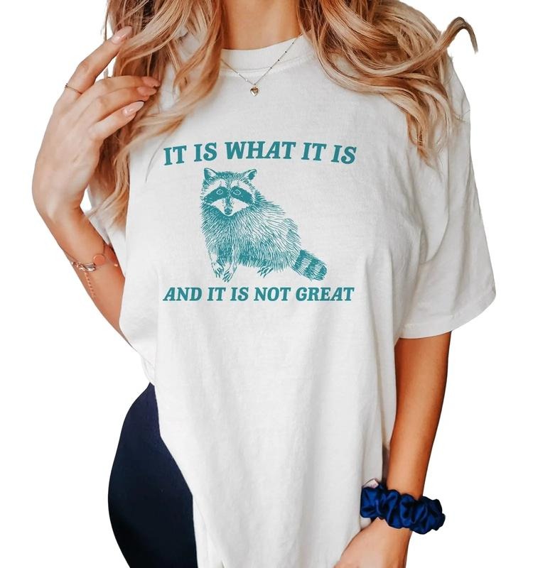 What It Is And It Is Not Great Vintage Drawing T Shirt, Raccoon Meme, Funny Trash Panda, Unisex Tee, Unisex T-Shirt,...