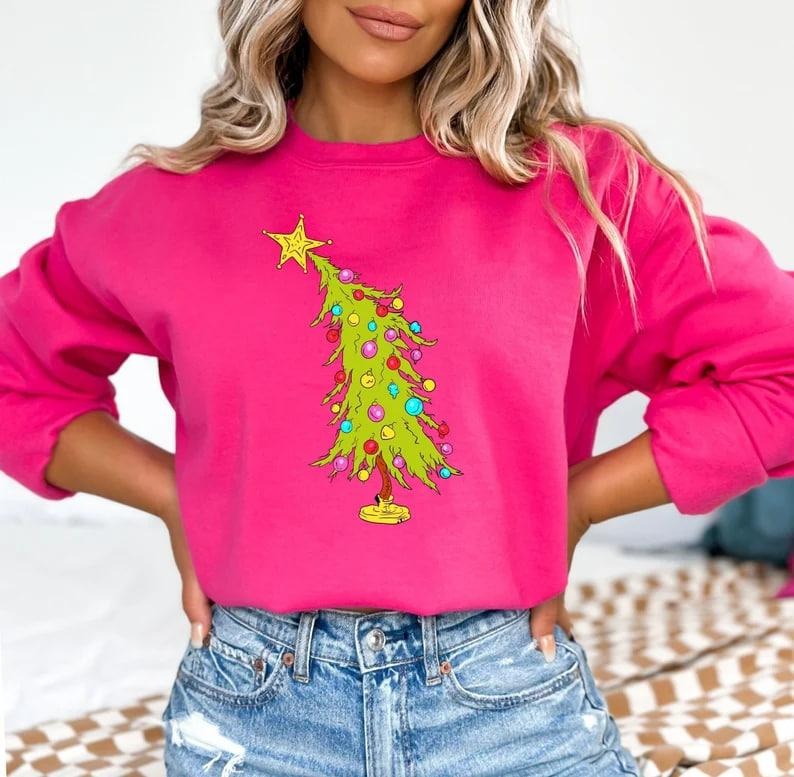 Whimsical Christmas Tree Shirt, Christmas Tree Sweatshirt, Whimsical Tree, Trendy Christmas Tree Sweatshirt, Christmas...