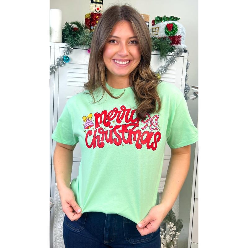 Whimsy Merry Christmas Graphic T-Shirt Hoodie, Sweatshirt | TeeBloomCo.com